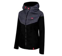 ZONE3 Women's Cotton Casual Hoodie, Black/Grey/Coral, S