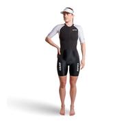 Zone3 Lava Long Distance Full Zip Short Sleeve Trisuit Black White Women - M