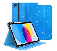 Zonefoker Case for iPad 11th Generation (A16) 11-inch 2025, for 10th Generation 10.9'' 2022, Glittering Sparkly i Pad 11/10 th Gen Cover with Auto Sleep/Wake, Pencil Holder, Pocket Design, Blue
