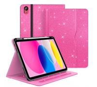 Zonefoker Case for iPad 11th Generation (A16) 11-inch 2025, for 10th Generation 10.9'' 2022, Glittering Sparkly iPad 11/10 th Gen Cover with Auto Sleep/Wake, Pencil Holder, Pocket Design, Pink
