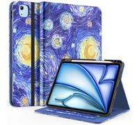 ZoneFoker Case for iPad Air 11-inch M3/ M2 (2025/2024), iPad Air 5th/ 4th Generation 10.9'' (2022/2020), iPad Pro 11 (4th/3rd/2nd/1st Gen), Multi-Angle Stand Cover with Pencil Holder, Starry Night