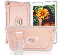 ZoneFoker for iPad 9th Generation Case, for iPad 8th/7th Generation 10.2 inch Case 2021/2020/2019,Clear Glitter Slim Shockproof Hard iPad 9 8 7 Gen Cute Cover with Stand for Kids/Girls/Women