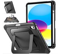 ZoneFoker for iPad A16 Case, iPad 11th/10th Generation 2025/2022 (11 inch/10.9 inch) with [Multi-Angle Metal Stand] / Pencil Holder, Slim Lightweight Cover for i Pad 11/10 th (Black)