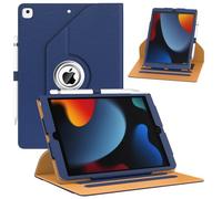 ZoneFoker for New iPad 9th / 8th / 7th Generation Case, iPad 10.2 Case, 360 Protection Multi-Angle Viewing Stand Leather Cover with Pencil Holder for iPad 10.2 inch 2021/2020/2019 - Blue