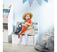ZONEKIZ 2 In 1 Wooden Kids Storage Bench, Toy Box w/ Safety Rod - Grey
