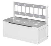 ZONEKIZ 2 In 1 Wooden Toy Box, Kids Storage Bench with Safety Rod - Grey ZONEKIZ Grey