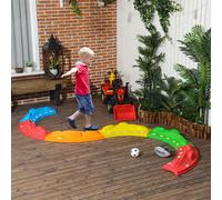 ZONEKIZ Kids Balance Beam, 6 Pieces Stepping Stones, for Obstacle Course - 306 x 128 x 14 cm - Multicoloured - Kids Balance Beam