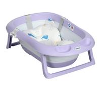 Foldable Baby Bathtub w/ Non-Slip Support Legs, Cushion, Shower Holder ZONEKIZ Purple One Size