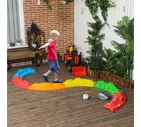 ZONEKIZ Kids Balance Beam, 6 Pieces Stepping Stones, for Obstacle Course - 306 x 128 x 14 cm - Multicoloured - Kids Balance Beam