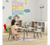 ZONEKIZ Kids Table & Chairs, Children Desk with 2 Chairs, Toddler Furniture Set in Grey ZONEKIZ Grey