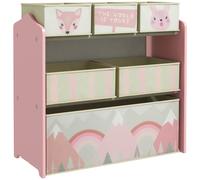 ZONEKIZ Pink Kids Storage Units with 6 Boxes - Childrens Toy Storage Organiser | TJ Hughes