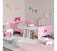 ZONEKIZ Princess-Themed Kids Toddler Bed with Cute Patterns, Safety Rails - Pink | Size: Single ZONEKIZ Pink Single