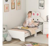ZONEKIZ Toddler Bed, Kids Bedroom Furniture, Rabbit Design - White