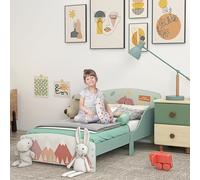 ZONEKIZ Toddler Bed Frame, Kids Bedroom Furniture for Ages 3-6 Years, Green