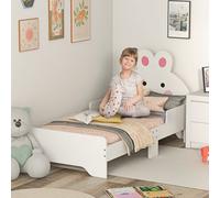 Zonekiz Toddler Bed, Kids Bedroom Furniture, Rabbit Design - White