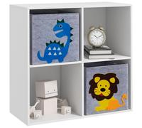 Children Storage Boxes with Two Non-Woven Fabric Drawers - White ZONEKIZ White One Size