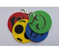 Zones of Regulation Keychain, 4 Colour Coded Mood Zone Discs, Teaching Aid for Kids and Adults, SEN Communication Tool, 3D Printed Emotional Management Accessory with Metal clasp