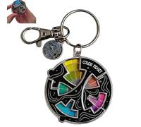 Zones of Regulation Keyring, Colour Fidget Wheel, Color Fidget Wheel for Artists, Color Fidget Enamel Pin, Zones of Regulation Keyring, 3 in 1 Pin & Keychain Anxiety Relief, Cute Enamel Keychain