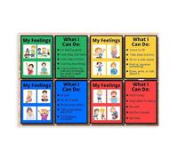 Zones Of Regulation Poster 6 Canvas Poster Classroom Decor Office Room Decor Print Picture Gift Unframe 08x12inch(20x30cm)