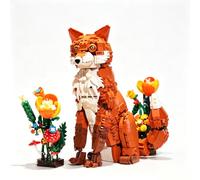 Zonesyond Jungle Fox Building Set with Flower for Adults, Forest Animal Movable Head & Tail Collectible Model Kit for Home Office Decor Gifts for Teens -1558Pcs