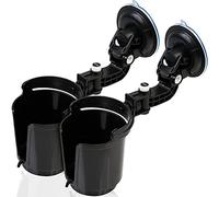 ZONETCH Recessed Folding Cup Drink Holder - 2-Pack Black Premium Quality Recessed Sturdy Black Folding Vehicle Adjustable Drink Cup Holder