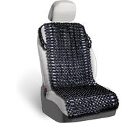 ZONETECH Black Wooden Beaded Comfort Seat Cover - Premium Quality Full Car Driver Massaging Cool Comfortable Seat Cushion w/High Ventilation- Reduces Fatigue for Car, Truck or Office Chair
