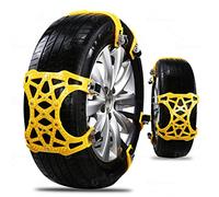 ZONETECH Car Snow Chains - Premium Quality Strong Durable All Season Anti-Skid Car, SUV, and Pick Up Patterned Tire Chains for Emergencies and Road Trip Pack Of 6