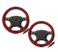 ZONETECH Car Steering Wheel 12V Heated Cover 2 Pack - Classic Black Premium Quality Ultra Comfortable 12V Vehicle Quick-Heat Hand Warmer