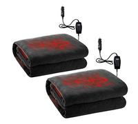 ZONETECH Heating 12V Polar Fleece Material Blanket 2- Pack - Ideal for Summer Camping, Road Trips, Picnics, or Relaxing in The Convenience of Your Vehicle or Home