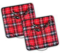 ZONETECH Red Plaid Warming Pad Cozy Warmth in Cold Weather,Perfectly Sized for Comfort and Portability for Pets 2 Pack