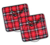 ZONETECH Red Plaid Warming Pad, Warms on Cold Weather, Perfect Sizing for Pets (2- Pack Red Plaid)