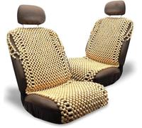 ZONETECH Royal Natural Wood Bead Seat Cover- 2-Pack Full Car Massage Cool Premium Comfort Cushion - Reduces Fatigue The Car, Truck or Your Office Chair