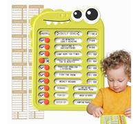 ZONEWD Chore Checklist White Board | Reusable Kids Schedule Board for Home - -discipline Check-in Board with Checklist Slider - Develop Good Habits Boys and Girls Planning Helper