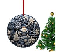 ZONEWD Christmas Tree Hangings Ornaments,Winter Snow Christmas Tree Hangings Ornaments | Round Double-Sided Acrylic Christmas Ornaments Decor For Christmas Tree