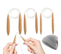 ZONEWD Large Knitting Needles, Oversized Large Knitting Needles - Knitting Tool with 15mm 20mm 25mm Sizes for Chunky Yarn Beginner Fabric Crafts Crochet