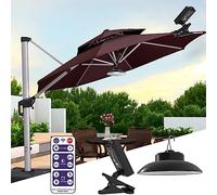 ZONEWD Parasol Lights Solar Powered, Outdoor Umbrella Lights with Remote, Waterproof Parasol Solar Lights, Patio Umbrella Lights Solar Powered