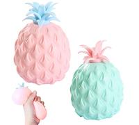 ZoneYan 2Pcs Pineapple Squeeze, Pineapple Stress Toy, Pineapple Toy for Kids, Pineapple Ball, Pineapple Squishy Toy, Squishy Squeeze Ball, Anti Stress Squeeze, Relieve Anxiety, Pink, Blue
