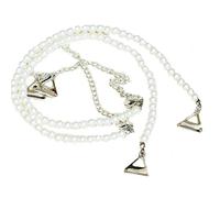 Zonfer 1 Pair Women's Pearls Invisible Bra Straps Dress Bra Straps Single Row Clear Crystal Sexy Chain for Bridal Wedding Prom