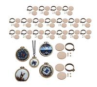 Zonfer 20pcs Mini Wood Hoops Punched for Cross Stitch Round Embroidery Hoop Frame Cross Stitch, Arts, Diy Crafts Tool, 2.5cm