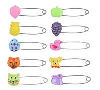 Zonfer 4pcs Plastic Nappy Pins Infant Kids Cloth Head Safety Pins Practical Safety Locking Buckles Baby Shower Diaper Decor Clips