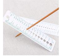 Zonfer Knitting Needle Gauge Ruler, 2pcs Plastic Inch Sizes Design Ruler, 15cm, 2-10mm