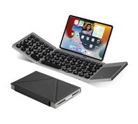 zonfomst Ultra Slim Foldable Wireless Keyboard with Holder, Pocket Folding Keyboards with Touchpad for Smartphone Tablet and Laptop