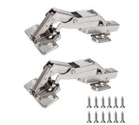 ZONGHUN 165 Degree Kitchen Cabinet Hinges Concealed Hydraulic Adjustable Mounting, Soft Closing Nickel-Plated Steel Buffer Dampers for Frameless Cabinet Doors (165 Degree Fixed- Full Overlay 2pcs)