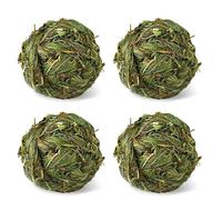 ZONGHUN Bunny Grass Toy 4 Pcs Natural Timothy Grass Guinea Pig Toys Rabbit Chew Toys Hamster Ball timothy hay for Rabbits Hamster Guinea Pigs Gerbils