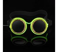 ZONGHUN LED Steampunk Goggles, Steampunk Glasses Glow in the Dark, Vintage Goggles Halloween Costume Accessory (Bronze)