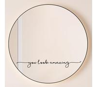 ZONICE You Look Amazing Mirror Decal, 18 x 2.5 in Vinyl Wall Sticker | Inspirational quote for women; easy-apply vinyl; for bathroom mirrors, bedrooms, offices, beauty salons, and hair salons