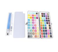 Zonizforceal 100 Colors Watercolor Paint Set, Portable Iron Box Watercolor Kit with 3 Brushes and Brush Pen for Kids Adults, Vibrant Pigment Paints for Travel Outdoor Art