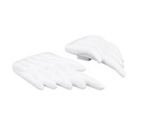 Zonizforceal 2 Pairs White ABS Shoe Wings with Buckle, Washable Wing Shoe Attachment Accessory for Decoration, Fashionable Shoe Charm Compatible with Any Shoes with Front Eyelets