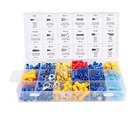 Zonizforceal 360PCS Electrical Terminal Assortment Kit, Universal Brass Fork and Ring Crimp Connectors, Insulated Wire Terminals with Color Coding for Automotive Wiring Repair