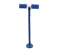Zonizforceal Adjustable Floor Sit Up Bar, Self Suction Abs Exerciser with Rubber Cup for Abdominal Muscle Workout, Portable Sit Up Assistant Device with Foam Padding for Home Gym (Blue)